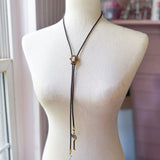 OOAK Western Bolo Cameo Charm Necklace