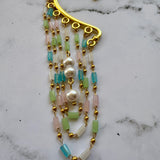 Statement Upcycled Vintage Pastel Beaded Ear Cuff