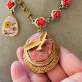 Colorful Locket Statement Necklac