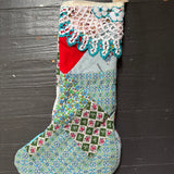 Repurposed Vintage Quilt Patchwork Stocking