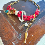 Bandana Charm Necklace/Wrap Bracelet One of a Kind