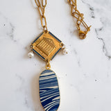 Repurposed Vintage French Madeline Charm Gemstone Necklace