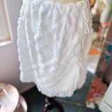White Fringe Skirt, Boho Beach Cover up