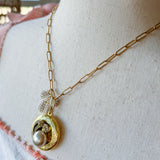 OOAK Gold Locket Charm Necklace