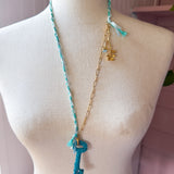 Boho Skeleton Key Charm Necklace