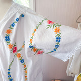 Floral Embroidered Kimono Duster| Drawstring Kimono