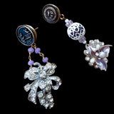 Asymmetrical Reworked Vintage Dangle Earrings