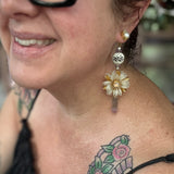 Romantic Pearl Floral Dangle Earrings