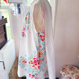 Floral Tank Dress, Up-cycled Tablecloth A-Line Dress