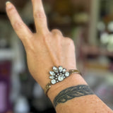 Vintage Rhinestone Glam Watch Band Bracelet – Unique Upcycled Jewelry for Boho Style