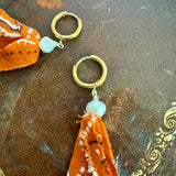Repurposed Vintage Bandana Fringe Dangle Earrings