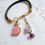 Western Braided Leather Charm Bracelet