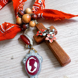OOAK Boho Bandana Charm Necklace