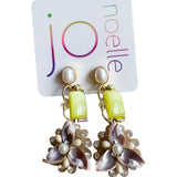 Beachy Shell Colorful Flower Dangle Earrings
