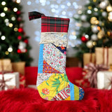 Repurposed Vintage Quilt Patchwork Stocking