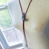 OOAK Western Butterfly Bolo Charm Necklace
