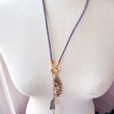 Boho Skeleton Key Lariat Charm Necklace