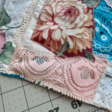 One of a Kind Vintage Patchwork Bandana Scarf | Shabby Chic Head Scarf | Upcycled Boho Neckerchief
