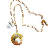 OOAK Gold Locket Charm Necklace