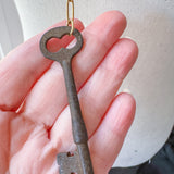 Boho Skeleton Key Lariat Charm Necklace