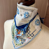 One of a Kind Vintage Patchwork Bandana Scarf | Shabby Chic Head Scarf | Upcycled Boho Neckerchief