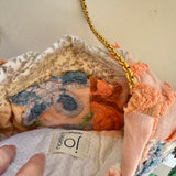 Vintage Orange and Peach Repurposed MCM Floral Fabric Handbag