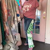 Custom Upcycled Denim Patchworked Panel Leg Jeans, Jean Overalls