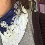Western Boho Repurposed Shabby Chic Vintage Bandana Head Scarf