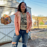 Little Red Riding Hood Pink Satin Jacket with Hood