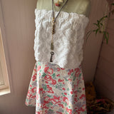 Apple Blossom Vintage Fabric Midi Skirt