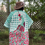 Boho Peacock Chenille Kimono Duster