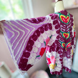 Boho Purple Peacock Chenille Boho Kimono