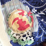 One of a Kind Vintage Patchwork Bandana Scarf | Shabby Chic Head Scarf | Upcycled Boho Neckerchief