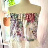 Boho Romantic Floral Strapless Tube Top