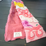 Repurposed Pink Floral Vintage Chenille Patchwork Scarf