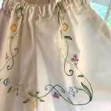 Handmade Floral Embroidered Mid Rise Long Shorts