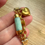 Gemstone Charm Watch Band Bracelet – Unique Upcycled Jewelry for Boho Style