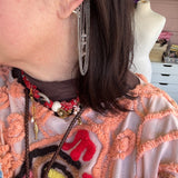 Statement Upcycled Vintage Silver and Crystal  Ear Cuff