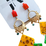 Colorful Statement Repurposed Vintage Handmade Earrings