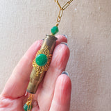 Repurposed Spent Bullet Casing Gold Necklace