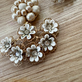 Reworked Vintage Pearl Floral Dangle Earrings