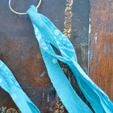 Repurposed Vintage Bandana Fringe Hoop Earrings
