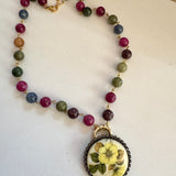 Colorful Eclectic Beaded Gemstone Charm Necklace