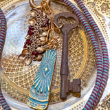 Boho Skeleton Key Lariat Charm Necklace