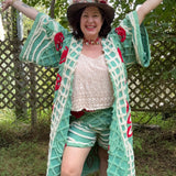 Boho Peacock Chenille Kimono Duster