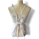 Romantic Embroidered Floral Tank| Repurposed Vintage Rosebud Adjustable Top