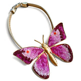Vintage Butterfly Charm Watch Band Bracelet – Unique Upcycled Jewelry for Boho Style