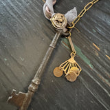 Boho Skeleton Key Chicken Charm Necklace