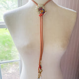OOAK Bolo Flower Charm Necklace