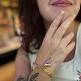 Vintage Watch Band Hand Chain Bracelet – Unique Upcycled Jewelry for Boho Style